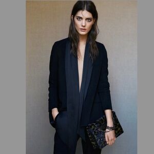 All Saints Blazer with Attached Satin Scarf